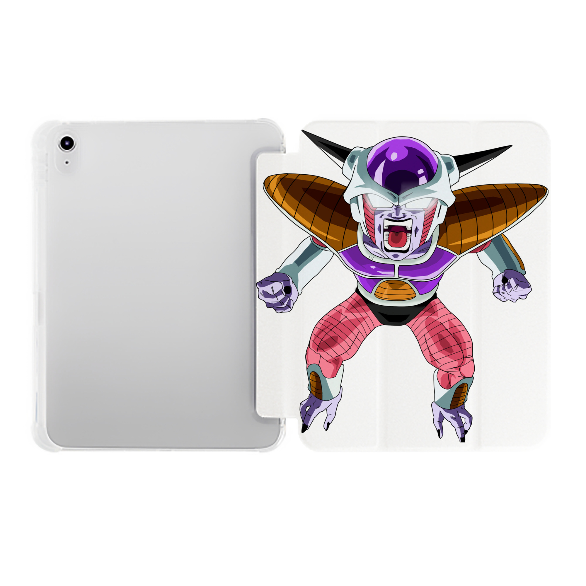 （画像用） ドラゴンボール フリーザ DRAGON BALL Frieza IPad ケース ペン収納付き 三つ折りスタンド PUレザー×シリコン 対応機種9.5/10.5/10.9インチ